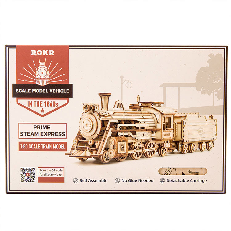 Puzzle en bois 3D ROKR Prime Locomotive à vapeur Express
