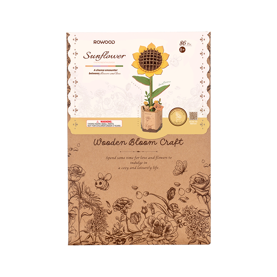 Puzzle 3D en bois Rowood - Tournesol