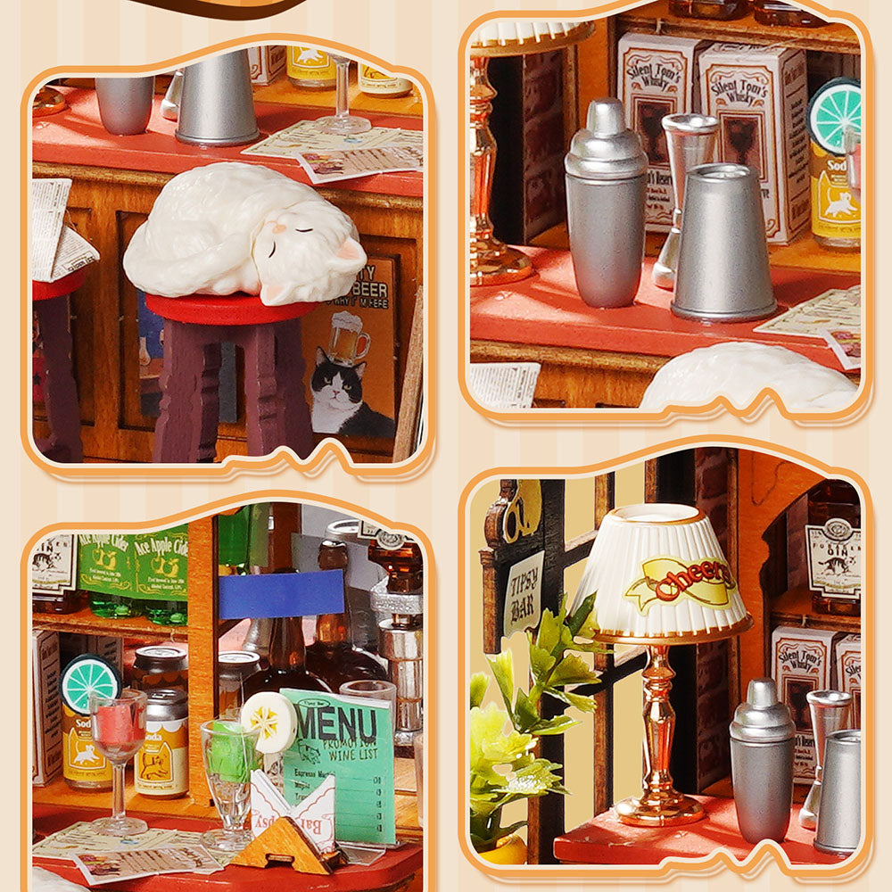 Mini-maison miniature DIY Rolife "Bar des chats soûls"