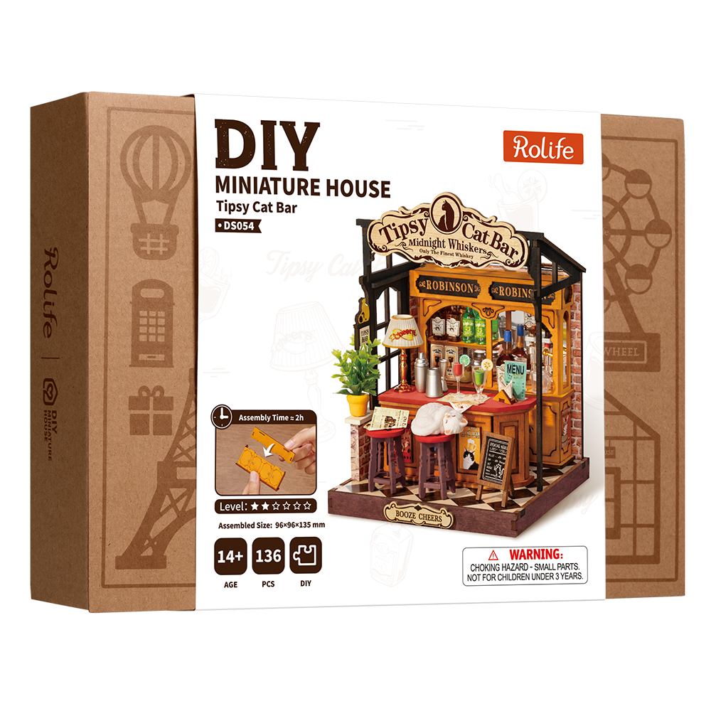Mini-maison miniature DIY Rolife "Bar des chats soûls"