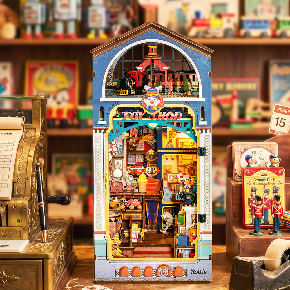 Miniature d'angle de bibliothèque Rolife Treasure Toy Shop à monter soi-même