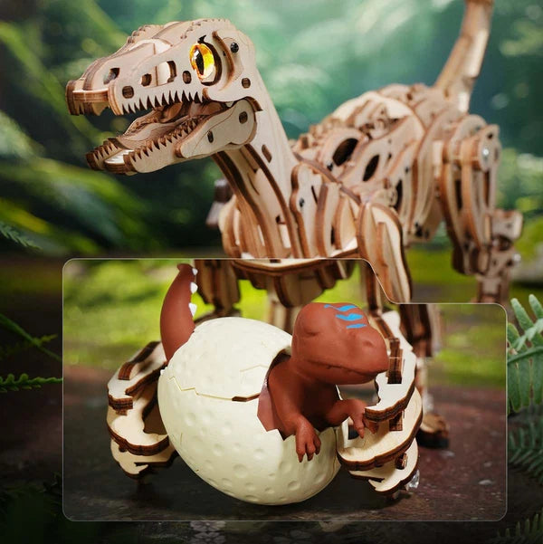 Puzzle en bois 3D mécanique Velociraptor ROKR