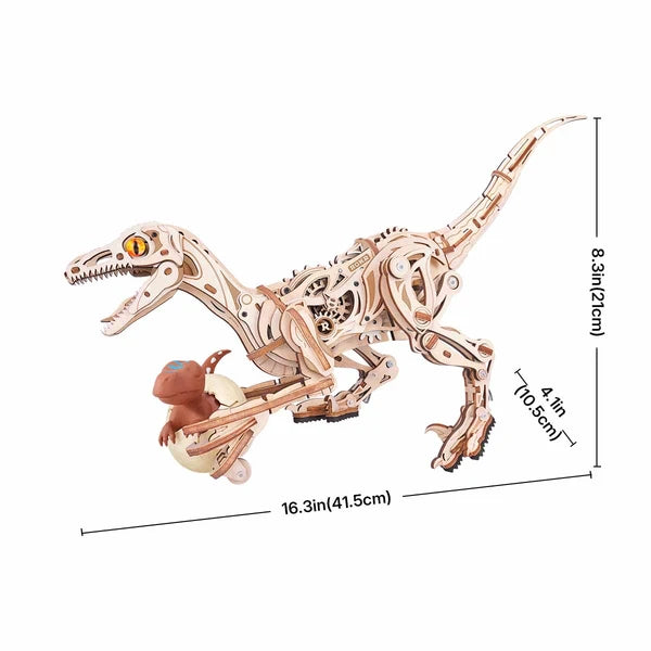 Puzzle en bois 3D mécanique Velociraptor ROKR