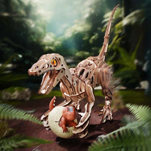Puzzle en bois 3D mécanique Velociraptor ROKR