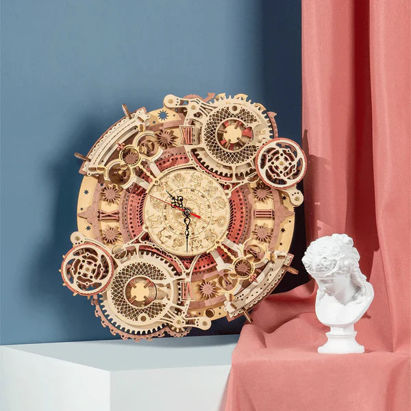 ROKR Horloge Murale Mécanique Signes du Zodiaque DIY