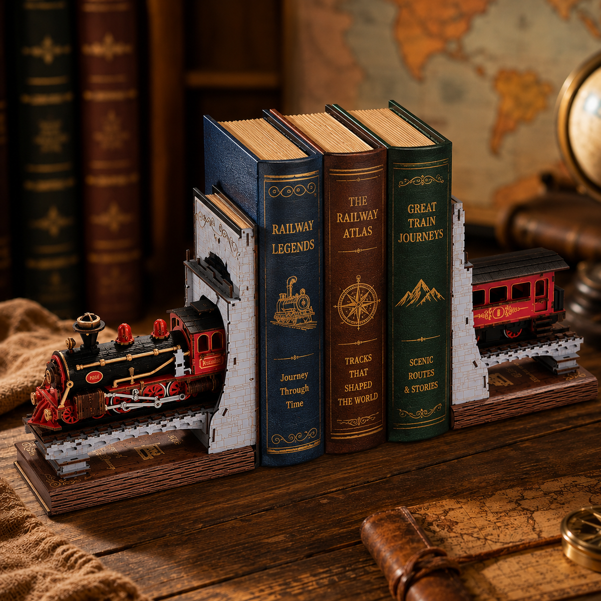 Serre-livres à monter soi-même Rolife Le Train du Siècle
